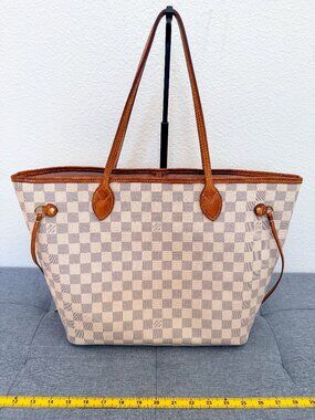 Authentic Louis Vuitton Neverfull MM Damier Azur Tote Bag Shoulder Bag LV